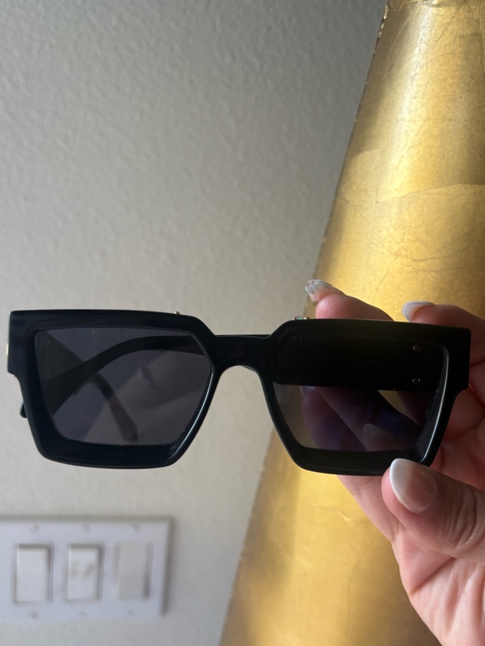 Louis Vuitton Black and Gold Accent Sunglasses Temple